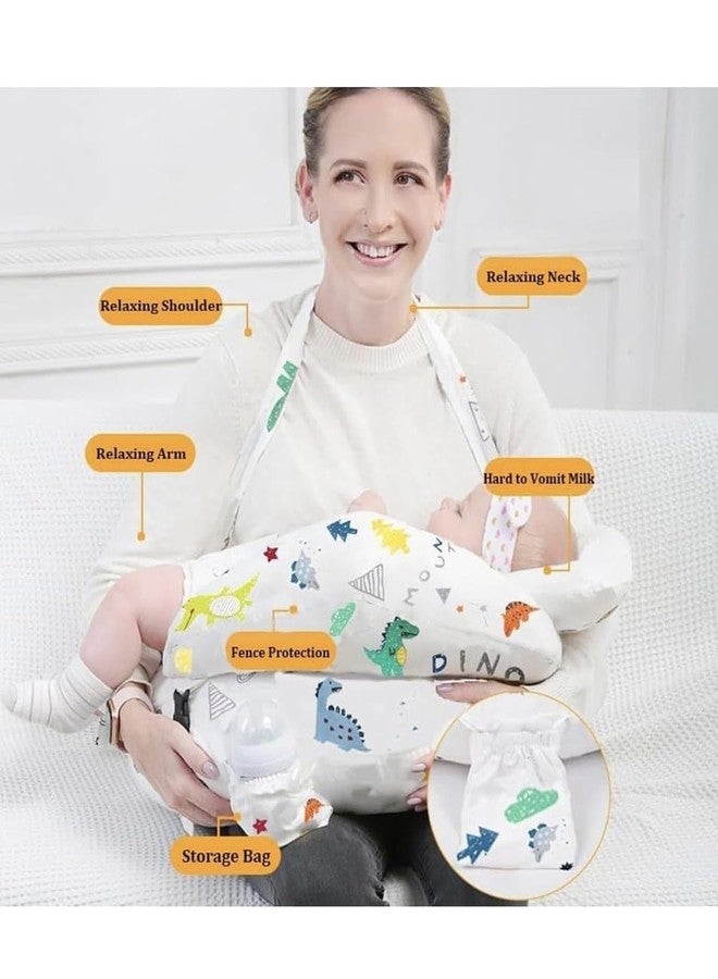 richtots Premium Cotton Newborn Nursing Feeding Pillow, Breastfeeding Pillows with Removable Cover, Infant Support for Baby & Mom Cradle 0-24 Months (Random Color) - Image 3