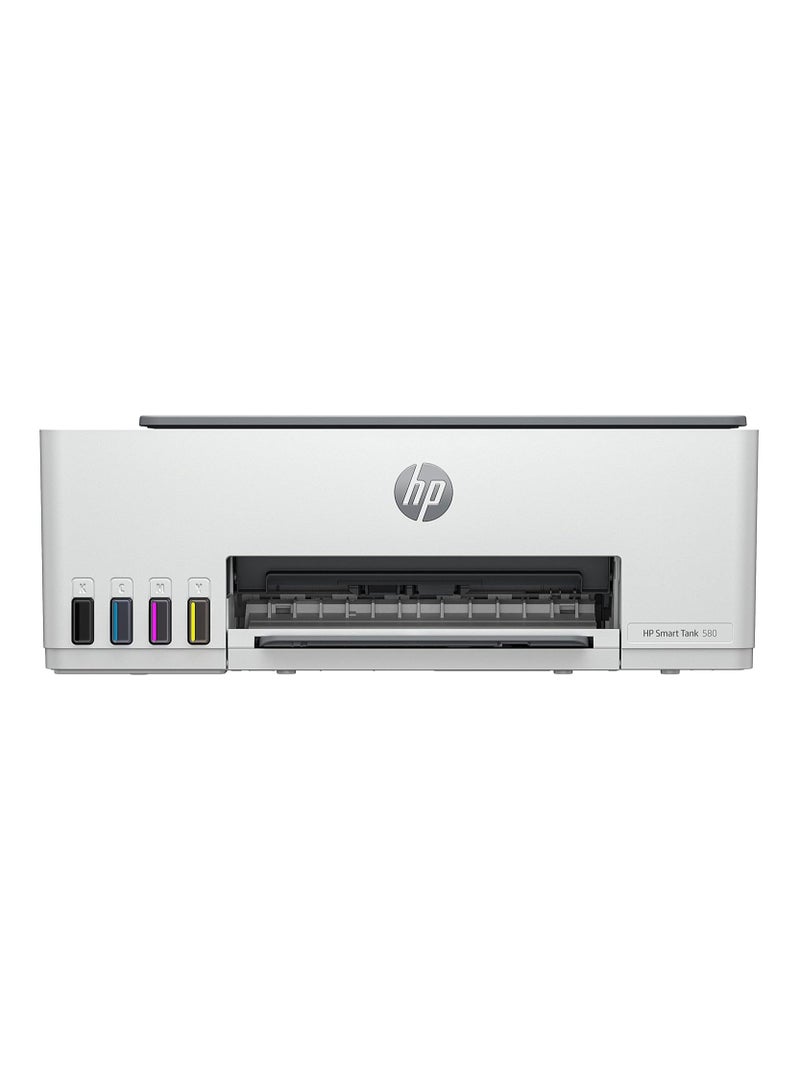 HP طابعة سمارت تانك 580 لاسلكية، طباعة، مسح ضوئي، نسخ، طابعة الكل في واحد، بازلت فاتح - 1F3Y2A أبيض - Image 2