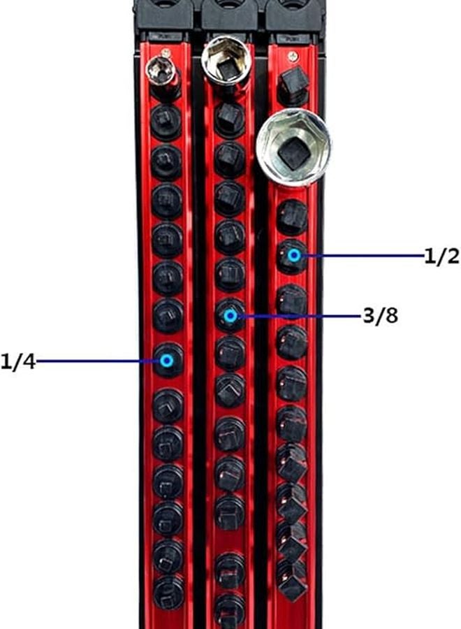 صينية منظم المقابس الثقيلة طراز 40 لدرج صندوق الأدوات مقاس 1/4 و3/8 و1/2 بوصة - Image 4