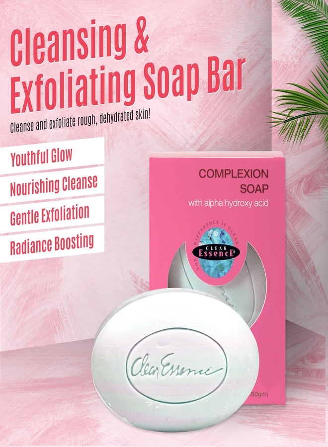 Clear Essence صابون كلير إيسنس المضاد للشيخوخة مع حمض ألفا هيدروكسي - صابون للتنظيف والتقشير - صابون مضاد للشيخوخة وحب الشباب - مختبر من قبل أطباء الجلد - لجميع أنواع البشرة (5 أوقية)  - Image 2