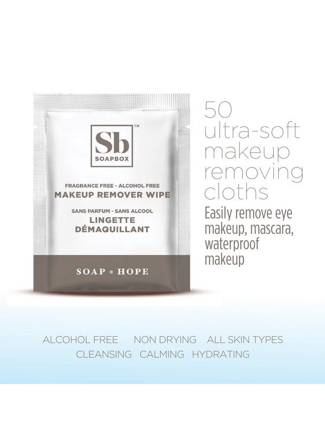 سوب بوكس مناديل إزالة المكياج الخالية من العطور من سوب بوكس - مناديل تنظيف لطيفة للوجه لإزالة مكياج العيون والأوساخ والزيوت، خالية من الكحول، 50 قطعة - Image 3