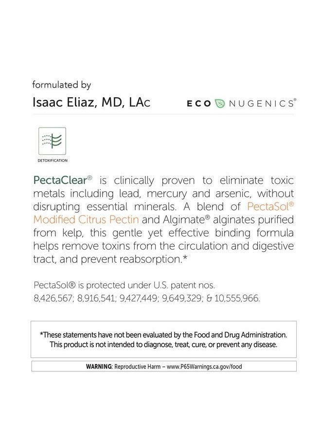 EcoNugenics - Pectaclear Healthy Detoxification Supplement With Modified Citrus Pectin And Alginate Provides Safe And Natural Support Against Environmental Toxins And Pollutants (60 Capsules) - Image 1