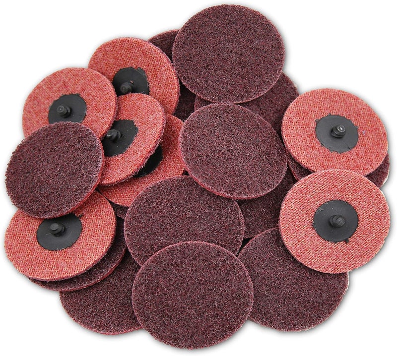 COSPOF 3 Inch Surface Conditioning Discs, 25 Pcs Medium Sanding Discs, Type-R Quick Change and Heat Dissipation (Red-Medium). - Image 1