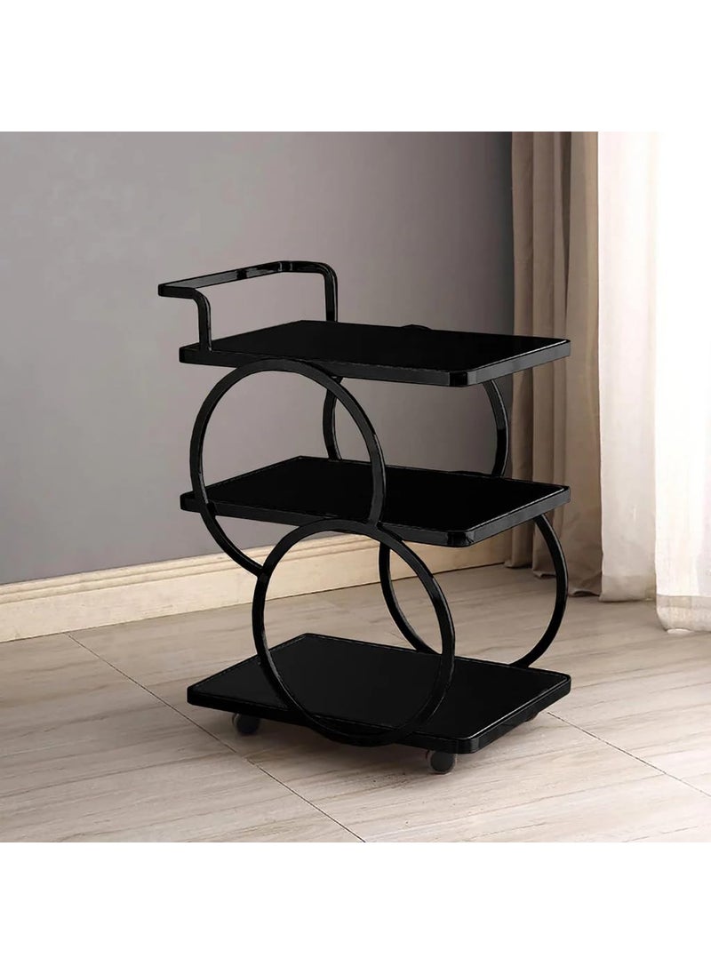 Device Bas with BROWN ART SHOPPEE Brown Art SHOPPEE End Table Bar Trolley 3Tier Metal Serving Trolley with Gold Elegant Home and Restaurant Mobile Cart for Effortless Food Serving Coffee Table for Living Room Black 