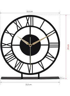 Hometrix Hometrix Battery Operated Desk Clock Modern Metal Desk Clock Reloj de Escritorio para Oficina Pequea y Tranquila Junto a La Cama Desk Metal Clock Size20 CM  - Image 2