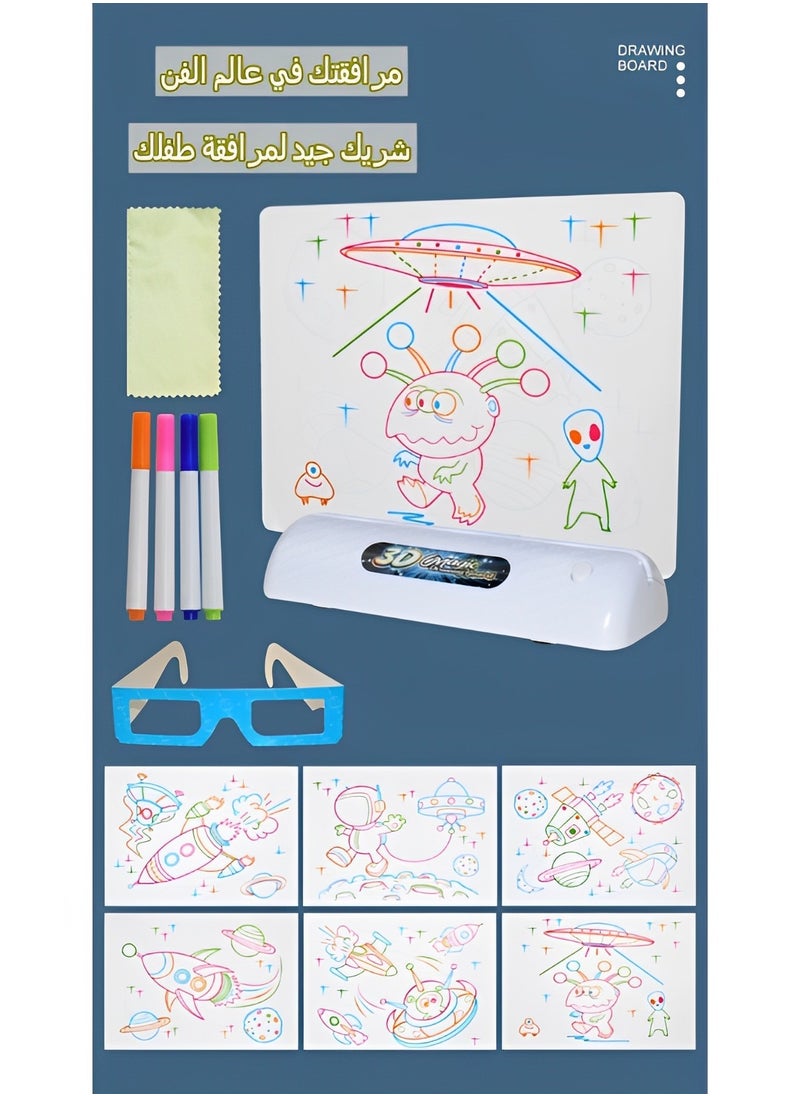 REOCLE 3D Drawing Board Glow in Dark with Light & Drawing Tablet & Drawing Pad Painting Kit Toys Best Gift for Kids and Toddler as Birthday or Educational Gift  - Image 2