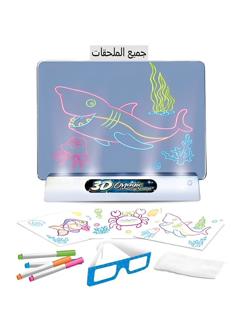 REOCLE 3D Drawing Board Glow in Dark with Light & Drawing Tablet & Drawing Pad Painting Kit Toys Best Gift for Kids and Toddler as Birthday or Educational Gift  - Image 3
