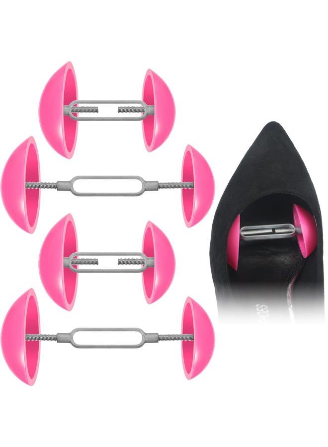 Meanplan 2 Pairs Mini Shoe Stretchers for Wide Feet Adjustable Shoe Expander Widener Non Slip Shoe Trees for Women Men Shoes High Heel (Pink), Pink, One size - Image 1
