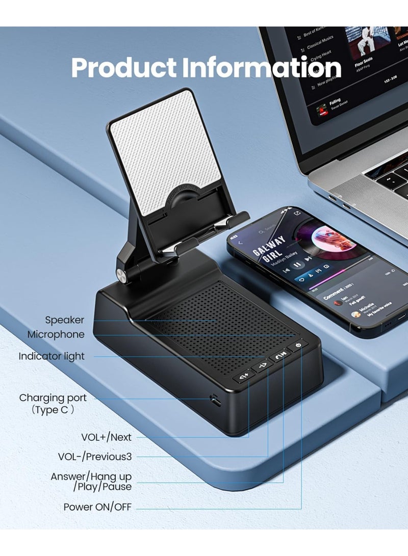 Birthday Gifts for Mother Father ,Cell Phone Stand with Wireless Bluetooth Speaker and Antislip Base HD Surround Sound for Home and Outdoors with Bluetooth Speaker for Desk Compatible with iPhone - Image 2