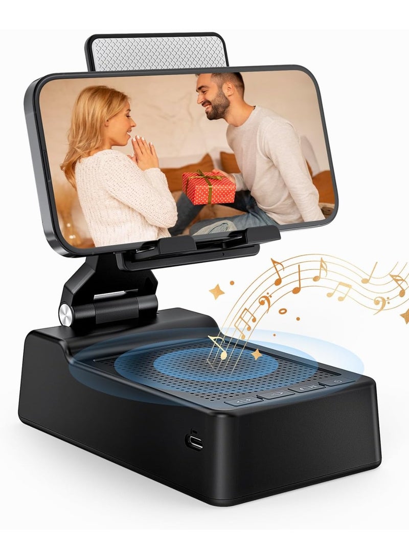 Birthday Gifts for Mother Father ,Cell Phone Stand with Wireless Bluetooth Speaker and Antislip Base HD Surround Sound for Home and Outdoors with Bluetooth Speaker for Desk Compatible with iPhone - Image 1
