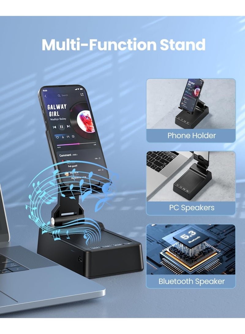 Birthday Gifts for Mother Father ,Cell Phone Stand with Wireless Bluetooth Speaker and Antislip Base HD Surround Sound for Home and Outdoors with Bluetooth Speaker for Desk Compatible with iPhone - Image 3