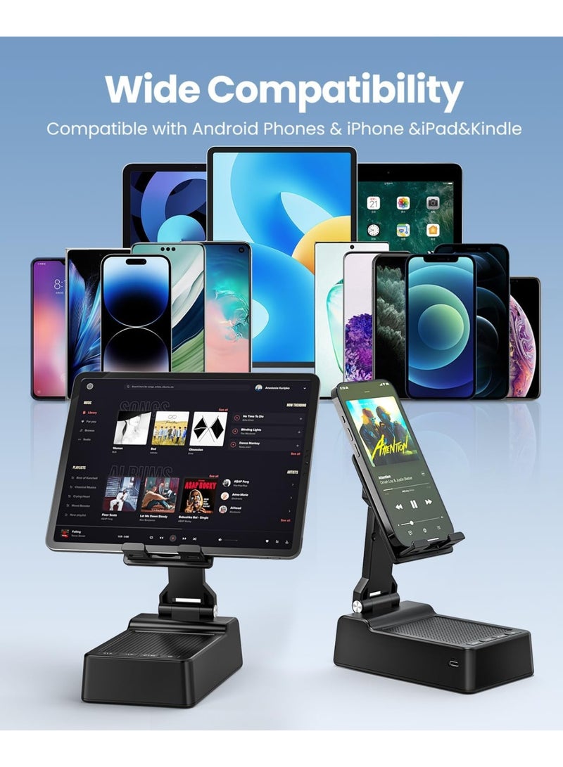 Birthday Gifts for Mother Father ,Cell Phone Stand with Wireless Bluetooth Speaker and Antislip Base HD Surround Sound for Home and Outdoors with Bluetooth Speaker for Desk Compatible with iPhone - Image 5