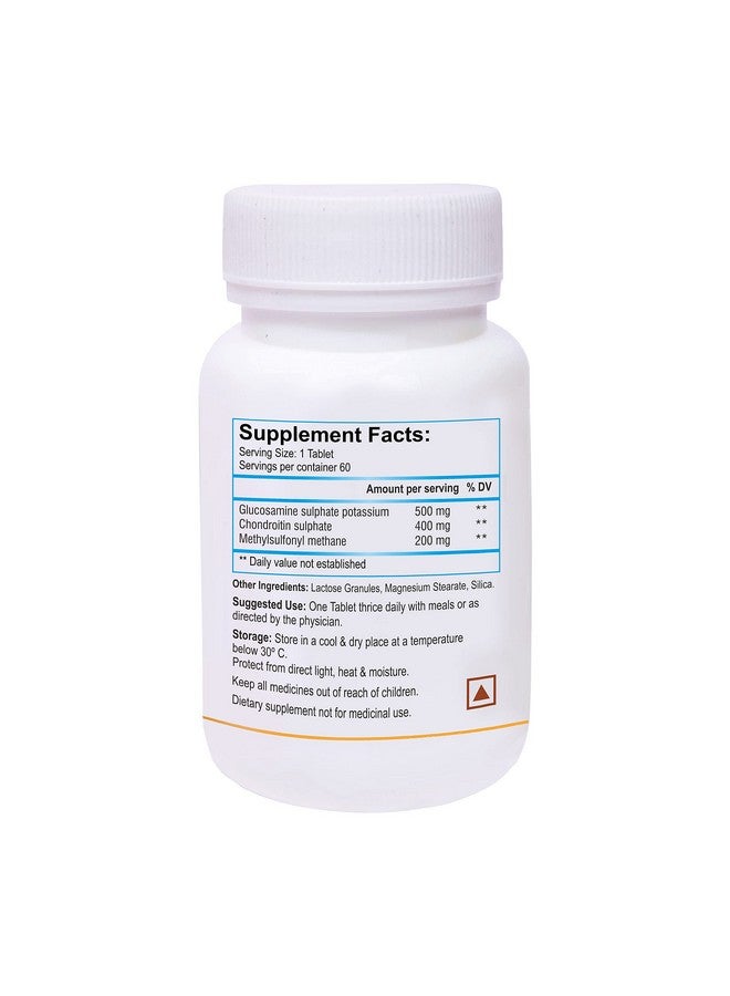 Biotrex Nutraceuticals Biotrex Glucowell Glucosamine, MSM & Chondroitin 500mg (60 Tablets), nutritional supplement, multivitamins, vitamin capsules for men, women and adults, health supplements. - Image 2