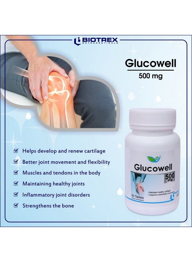 Biotrex Nutraceuticals Biotrex Glucowell Glucosamine, MSM & Chondroitin 500mg (60 Tablets), nutritional supplement, multivitamins, vitamin capsules for men, women and adults, health supplements. - Image 5