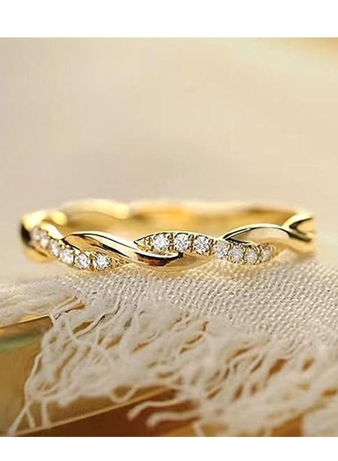 LINJIE Women's Ring, Wedding Engagement Ring, Simple Diamond Inlaid Men's And women's Ring, Suitable For Wedding, Party And Dinner - Image 3