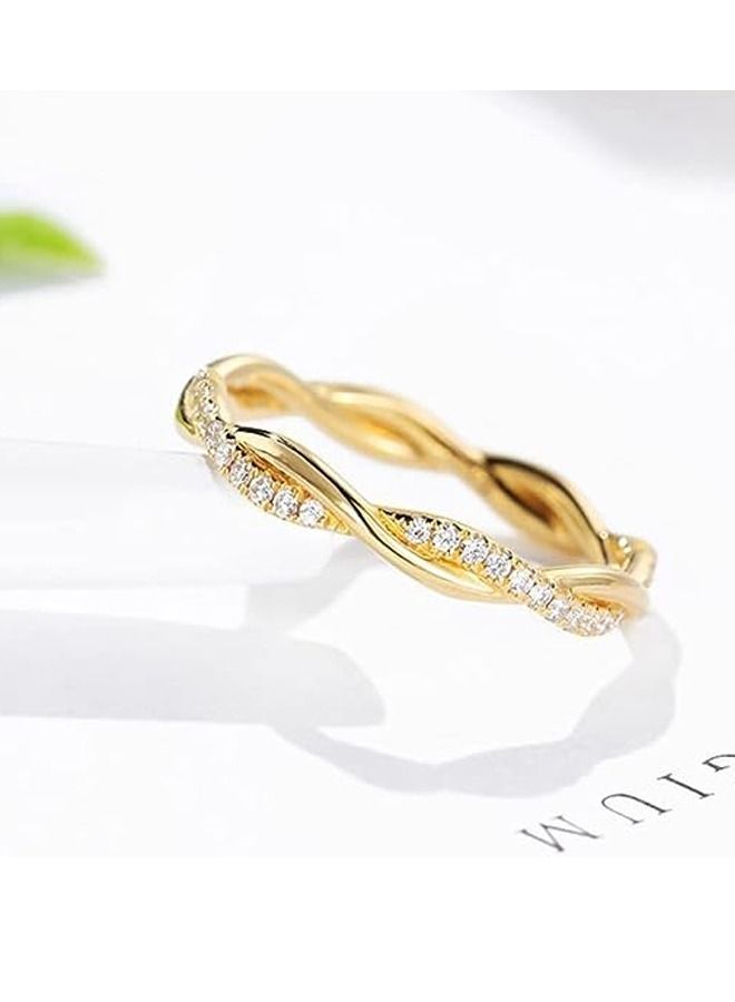 LINJIE Women's Ring, Wedding Engagement Ring, Simple Diamond Inlaid Men's And women's Ring, Suitable For Wedding, Party And Dinner - Image 2