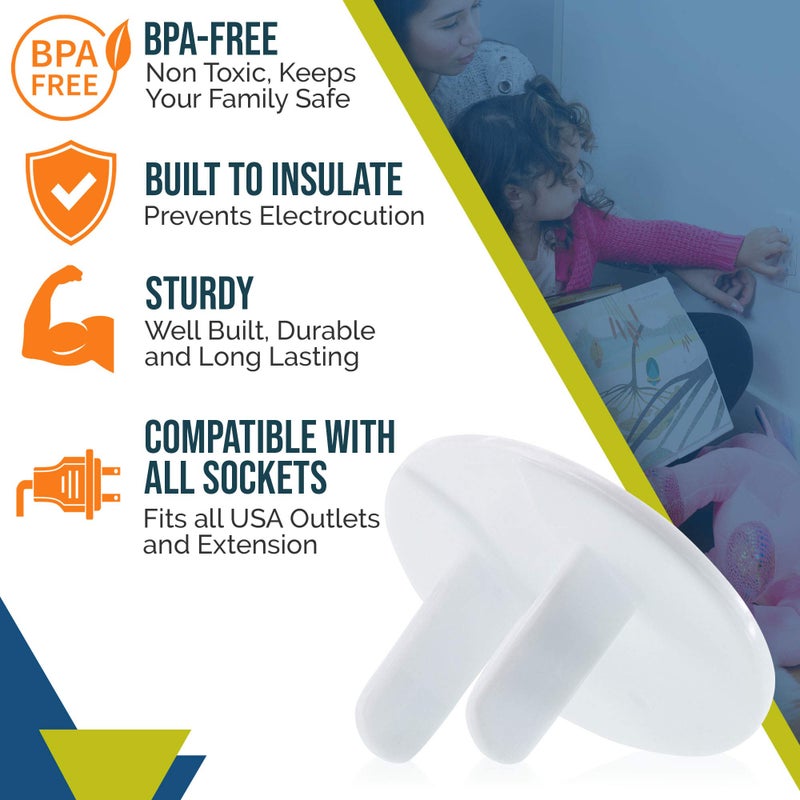 Wappa Baby Outlet Covers Baby Proofing (50 Pack) Safe & Secure Electric Plug Protectors | Sturdy Childproof Socket Covers for Home & Office | Easy Installation | Protect Toddlers & Babies | White - Image 5