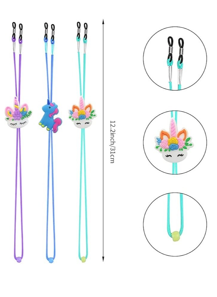 FengSVMA 8PCS Kids Glasses Strap Unicorn Rainbow Adjuster Stretchy Eyeglass Strap for Girls Boys, Multicolor, Large - Image 5