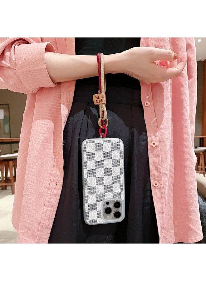 NIBEMINENT Beaded Phone Lanyard, Anti Lost Removable Wrist Strap, Chain-link Braided Rope Bracelet Pendant, Phone Keychain Lanyard,Pure Black - Image 2