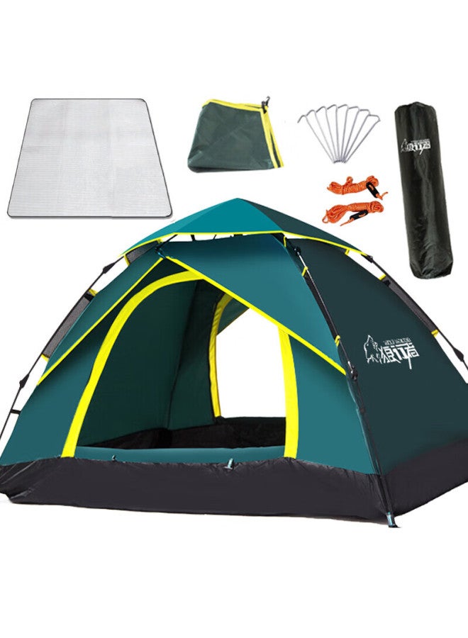 Wolfwalker Langxingzhe 3-4 Person Outdoor Fully Automatic Tent, Waterproof Camping Tent, Leisure Tent, Dark Green - Image 1