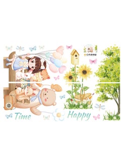 Bluejw Cartoon Balloon Girl Wall Stickers Perfect For Bedroom And Living Room  - Image 2