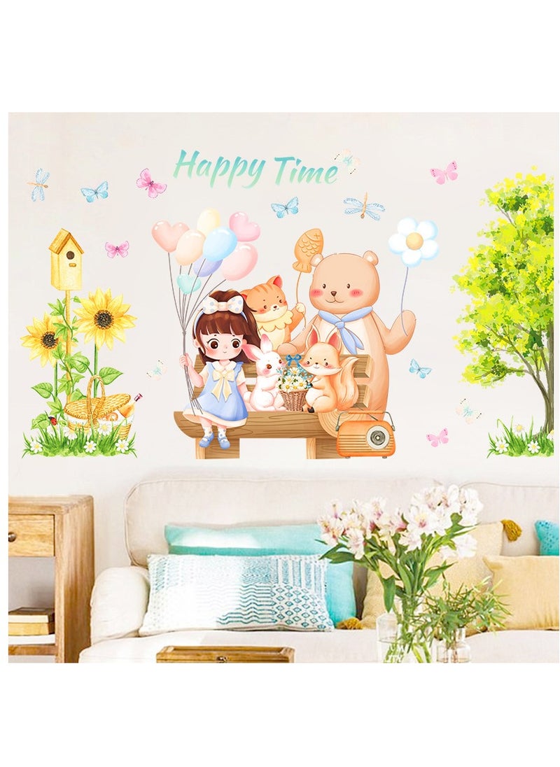 Bluejw Cartoon Balloon Girl Wall Stickers Perfect For Bedroom And Living Room  - Image 3