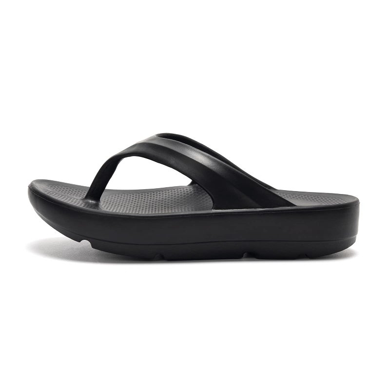 FUNKYMONKEY Flip Flops for Women Arch Support Comfort Thongs Sandals (6 M US, BLACK A) - Image 2