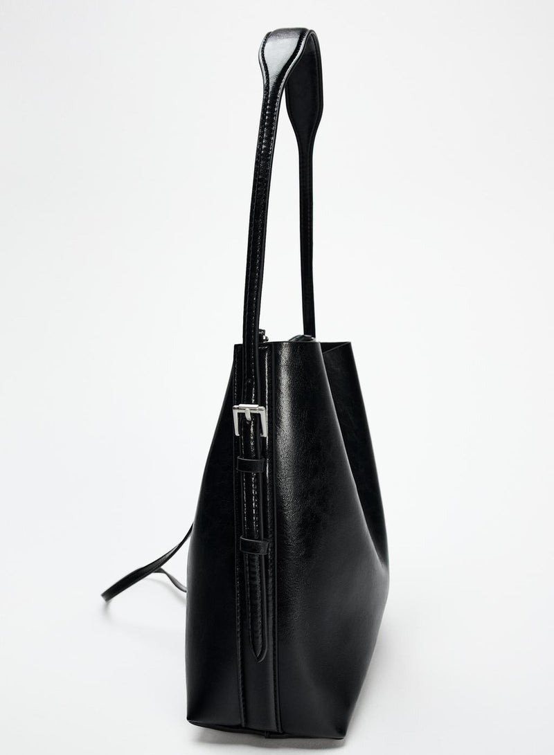 Zara Double strap bucket bag Single shoulder tote bag - Image 3