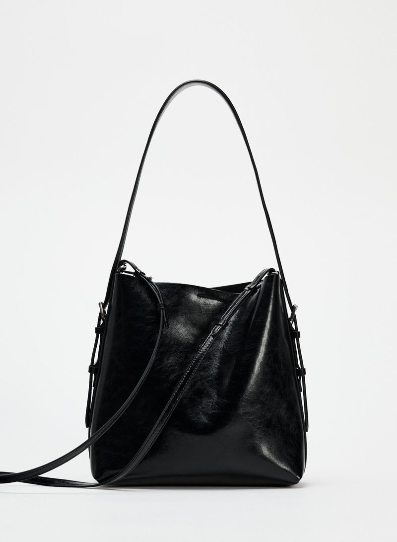 Zara Double strap bucket bag Single shoulder tote bag - Image 1