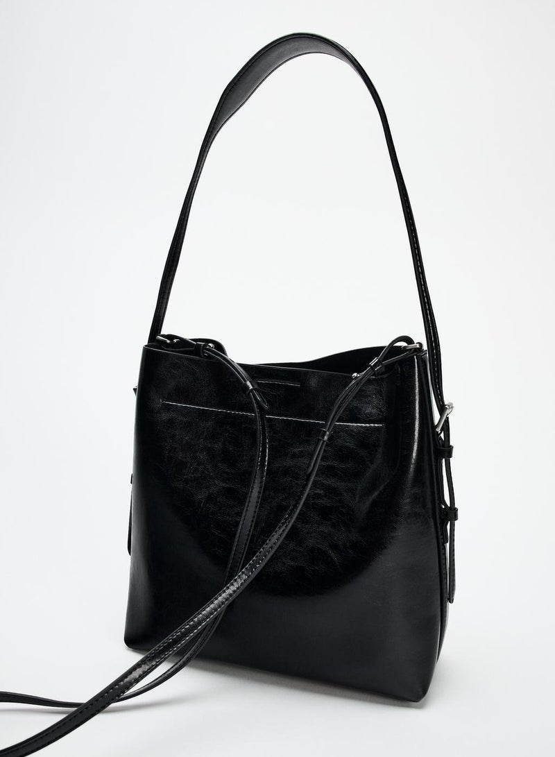 Zara Double strap bucket bag Single shoulder tote bag - Image 2