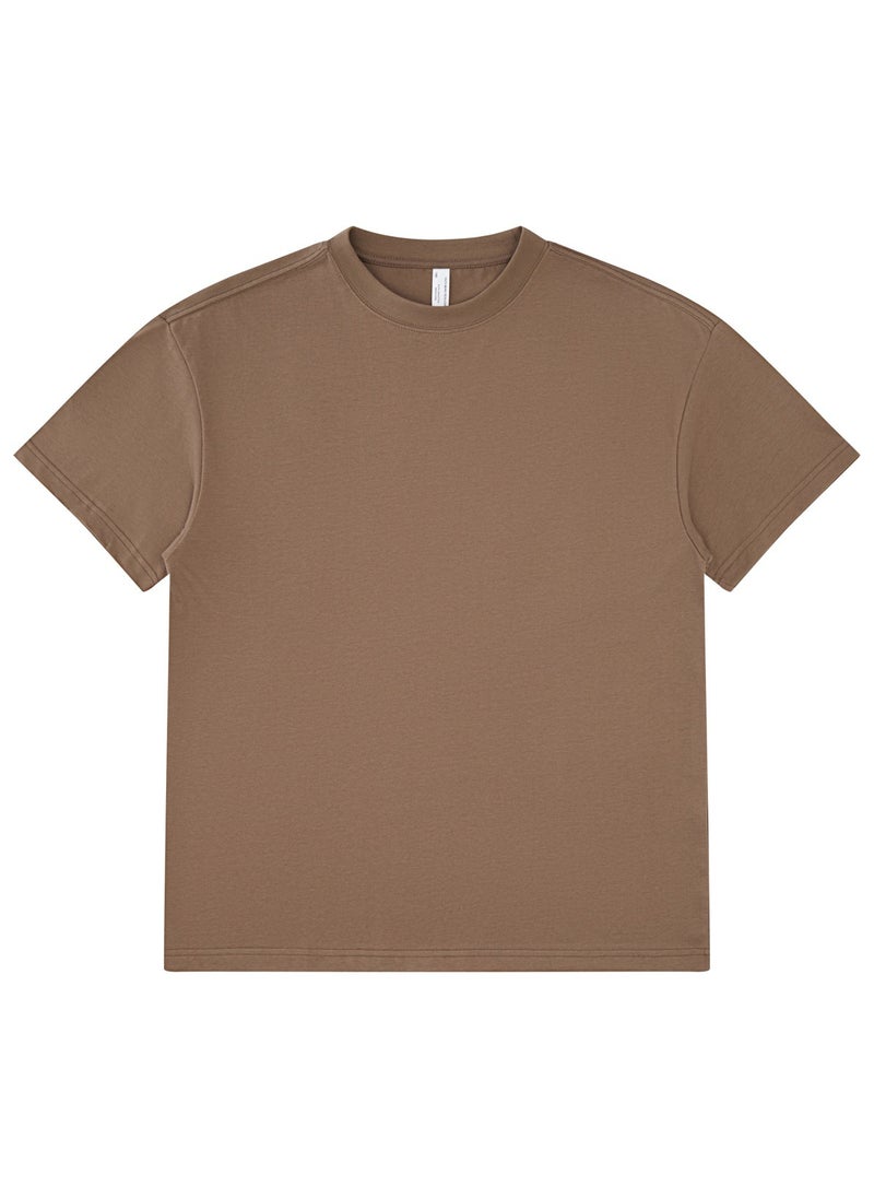 Generic - 275g Heavyweight FOG Earth Tone Oversized Drop Shoulder Tee taupe - Image 1