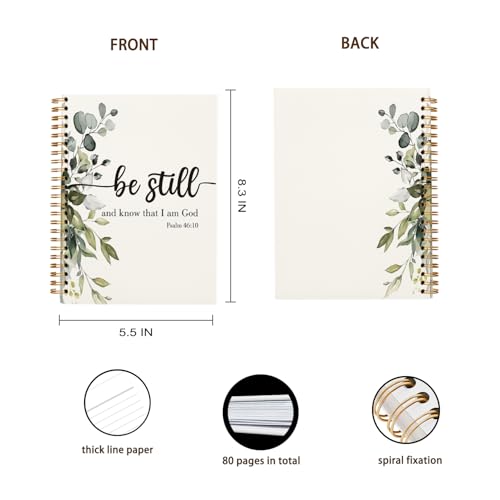 OXW Prayer Journal for Woman, Bible Study Journal Notebook for Women, Christian Bible Gifts for Women, Christian Journal Notebook for Bible Notes, Church Notes Journal, Psalm 46:10(5.5'' X 8.3'') - Image 4