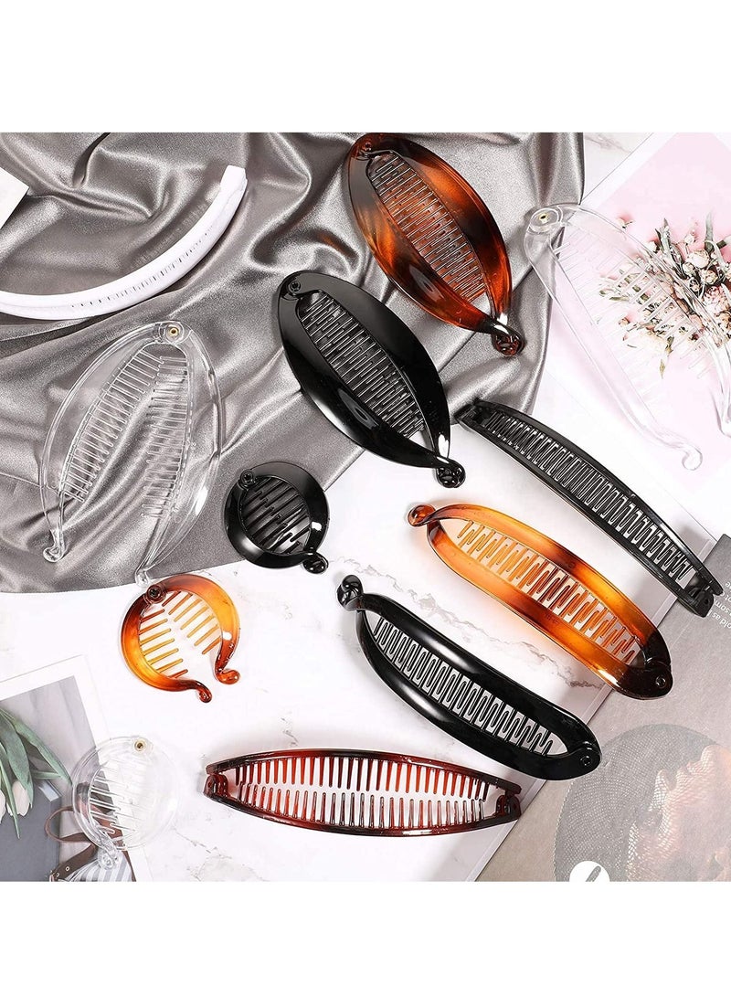 SYOSI 12 Psc Banana Hair Clips Classic Clincher Combs Large Double Comb Fishtail Clip Ponytail Holder for Women - Image 5