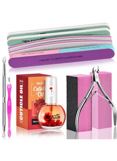 TsMADDTs Nail Buffers And Files Manicure Tools Kit Nail File Kit With 3Pcs Nail Files 2Pcs Nail Buffer Blocks 2Pcs Polishing Nail Bufferscuticle Nippers Cuticle Pusher And Cuticle Oil  - Image 1