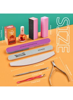 TsMADDTs Nail Buffers And Files Manicure Tools Kit Nail File Kit With 3Pcs Nail Files 2Pcs Nail Buffer Blocks 2Pcs Polishing Nail Bufferscuticle Nippers Cuticle Pusher And Cuticle Oil  - Image 3