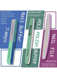 TsMADDTs Nail Buffers And Files Manicure Tools Kit Nail File Kit With 3Pcs Nail Files 2Pcs Nail Buffer Blocks 2Pcs Polishing Nail Bufferscuticle Nippers Cuticle Pusher And Cuticle Oil  - Image 4
