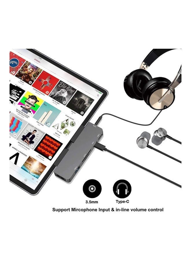 كابتن تيك موزع 7 في 1 بمنفذ USB Type C رمادي - Image 2