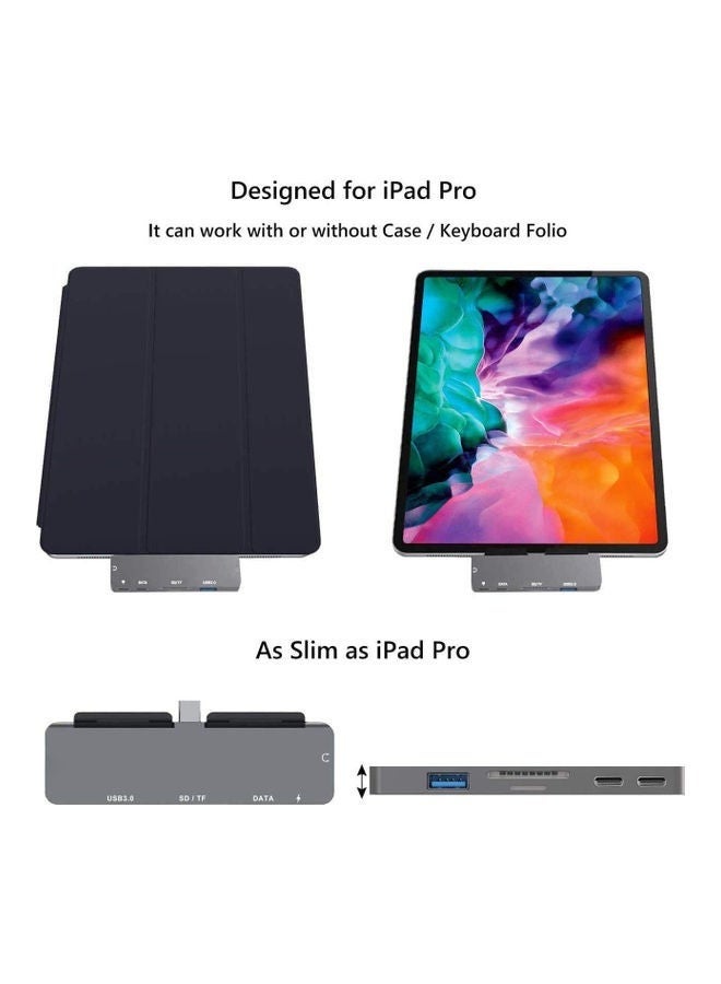 كابتن تيك موزع 7 في 1 بمنفذ USB Type C رمادي - Image 5