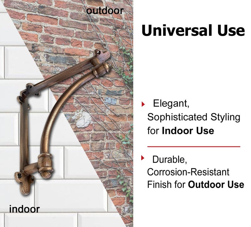 NACH Decorative Shelf Brackets, 2 Pack of 9.6 x 1.7 x 9.6 inch Copper Cast Iron Shelf Brackets - Decorative Brackets for Mounting - Industrial Style Brackets - Image 3
