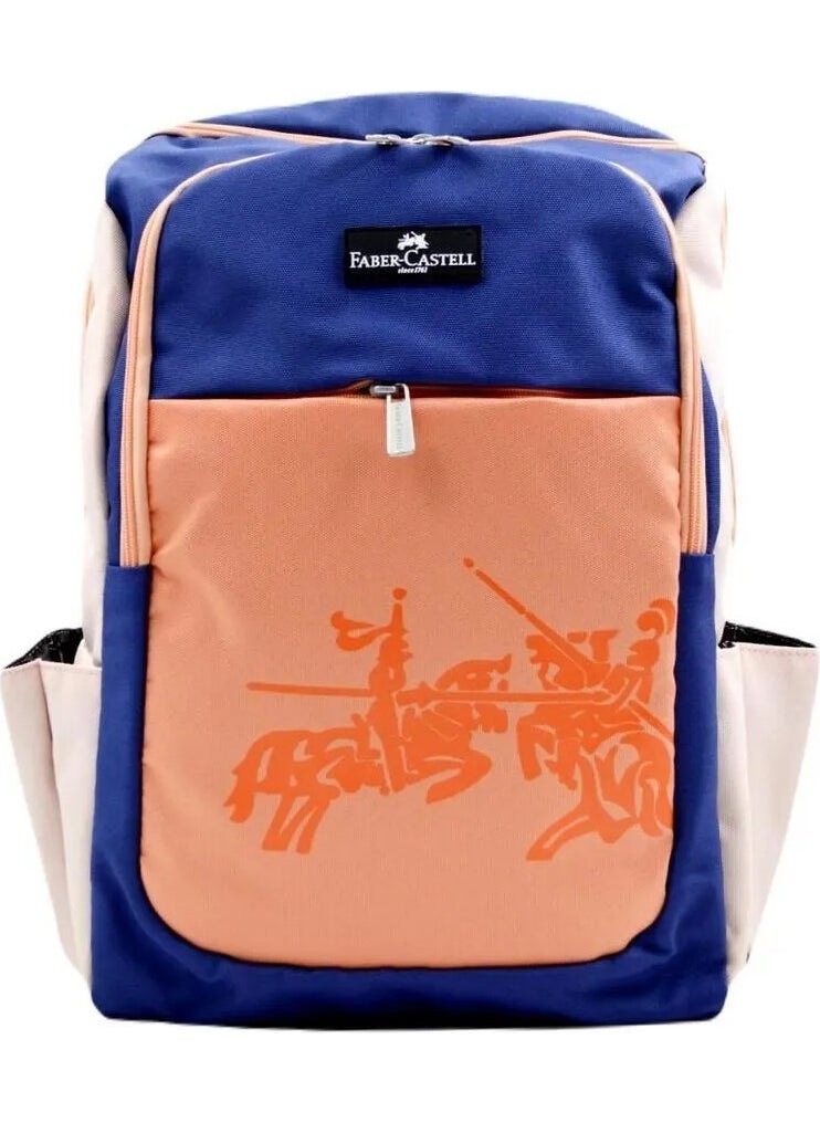 Faber -Castell Move 3 Compartment School Backpack Blue-Red (23-1)  - Image 1
