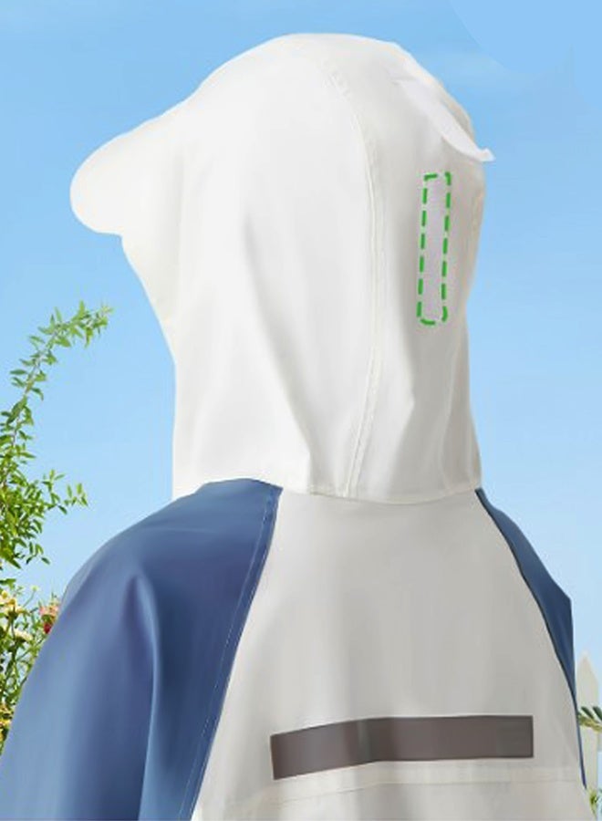LITTLE SURPRISE BOX Little Surprise Box, Ivory White Cap Style knee length Raincoat for Kids & Teens-4XL - Image 5