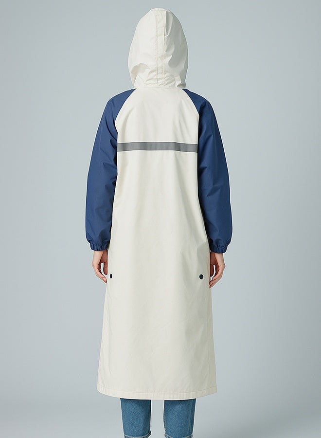 LITTLE SURPRISE BOX Little Surprise Box, Ivory White Cap Style knee length Raincoat for Kids & Teens-4XL - Image 3