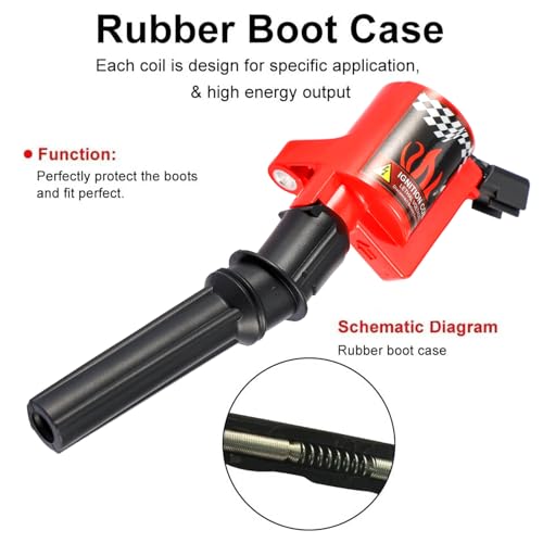 CarBole DG508 Ignition Coil Pack Engine Replacement Parts Curved Boot for Ford E150 E250 E550 F150 F250 F550 4.6L 5.4L 6.8L V8 V10 Lincoln Mercury Compatible Part#DG508 DG457 DG472 DG491 F523 (10PCS) - Image 5