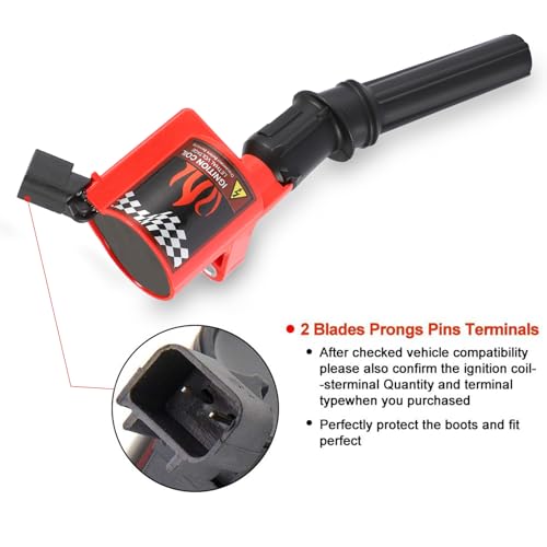 CarBole DG508 Ignition Coil Pack Engine Replacement Parts Curved Boot for Ford E150 E250 E550 F150 F250 F550 4.6L 5.4L 6.8L V8 V10 Lincoln Mercury Compatible Part#DG508 DG457 DG472 DG491 F523 (10PCS) - Image 2