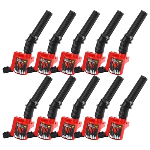 CarBole DG508 Ignition Coil Pack Engine Replacement Parts Curved Boot for Ford E150 E250 E550 F150 F250 F550 4.6L 5.4L 6.8L V8 V10 Lincoln Mercury Compatible Part#DG508 DG457 DG472 DG491 F523 (10PCS) - Image 1