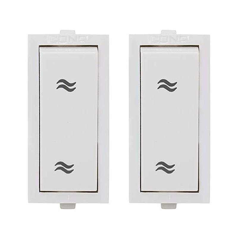 9256 Status 2 Way Modular Switch 6A White, Pack of 2 | Electric | ISI Marked Two Way for Home, Office, Shop