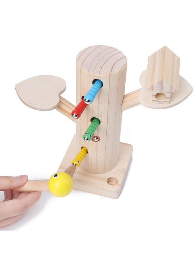 Magnetic Birds Catch Insect Children's Wooden Toys Baby Early Education Educational Building Blocks Boys And Girls Enlightenment Hand-Eye Coordination-Color:JX-Bird Catch Bug Game - Image 5