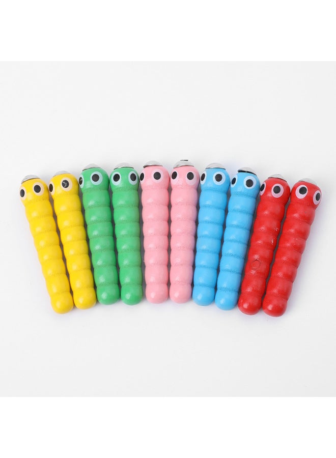 Magnetic Birds Catch Insect Children's Wooden Toys Baby Early Education Educational Building Blocks Boys And Girls Enlightenment Hand-Eye Coordination-Color:JX-Bird Catch Bug Game - Image 4