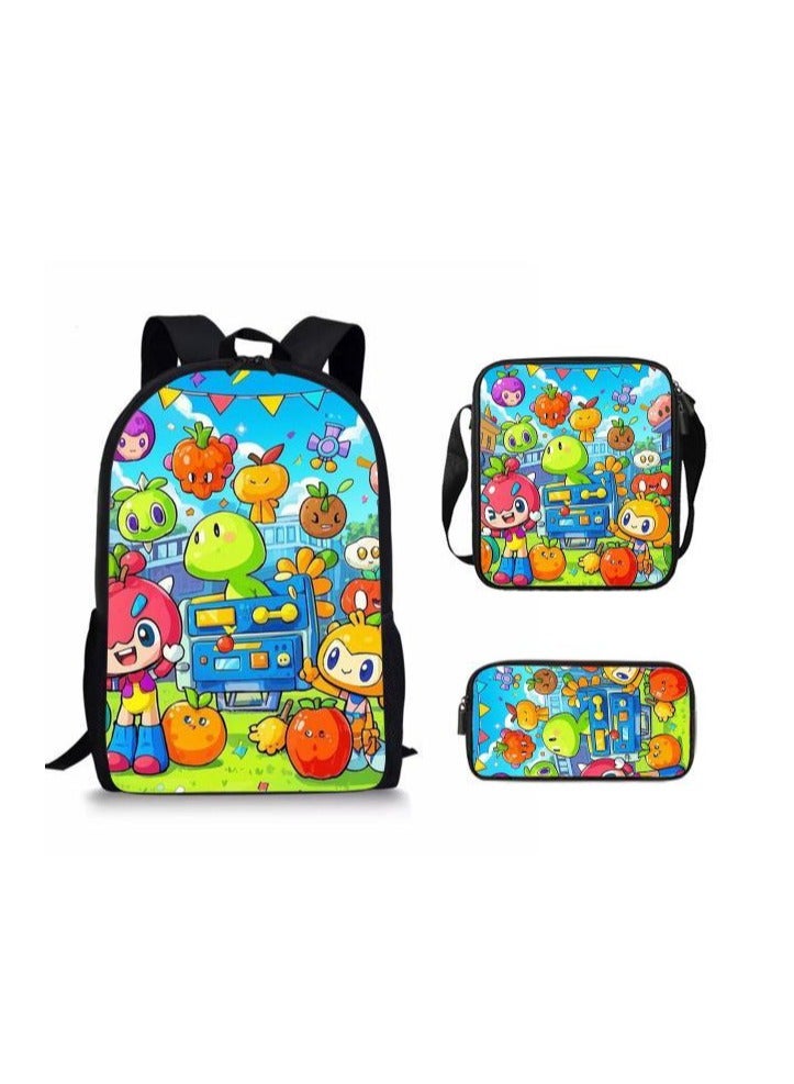 Cartoon style universal three-piece schoolbag - 826 - Image 1
