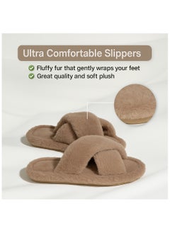 Mon Ami Women's Home Slippers | Memory Foam, Fuzzy, Soft and Warm Cozy Open Toe Fluffy Home Shoes | Non Slip Slippers for Women and Girls  - Image 2